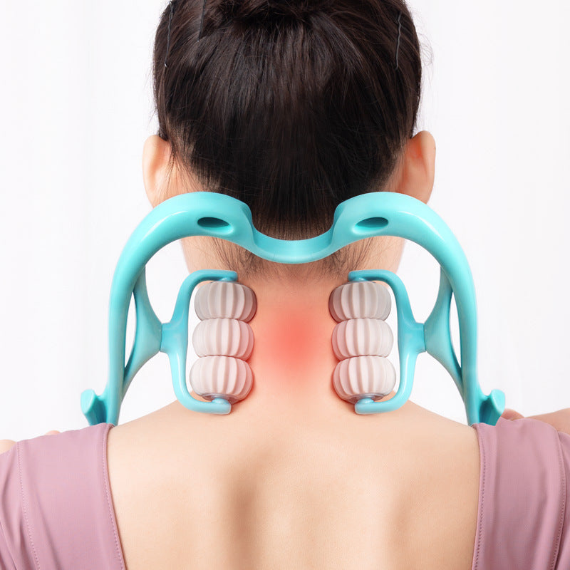 Multifunctional Massage Tool, Manual Six-wheel Neck Massager