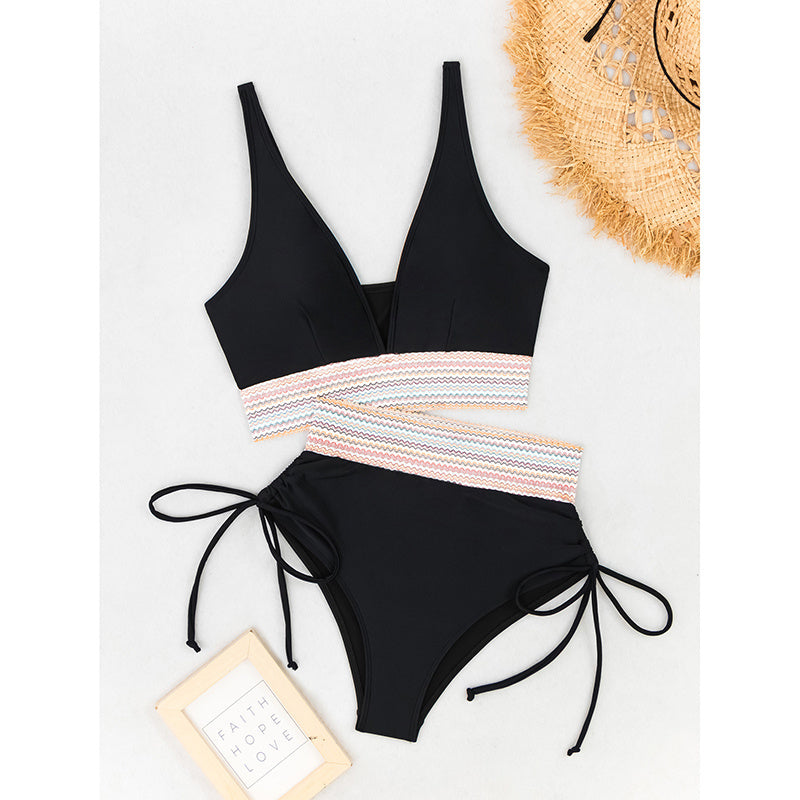 Women's High Waisted Bikini Set, Tummy Control Swimsuit
