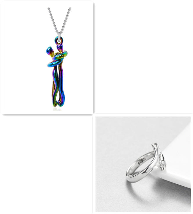 Love Hug Necklace, Unisex Men/Women Couple Jewellery