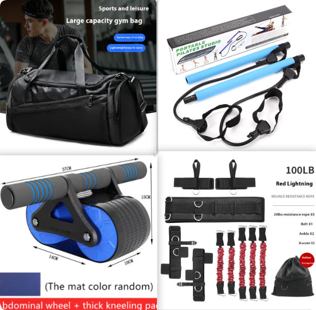 Gym Double Wheel Abdominal Exerciser, Women/Men Automatic Rebound Wheel Roller Waist