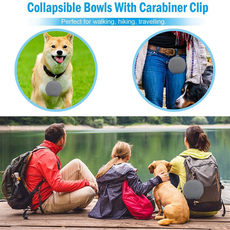 Pet Feeding Bowl, Pets Supplies, Dog/Cat Bowls, Rubber Foldable Double Bow