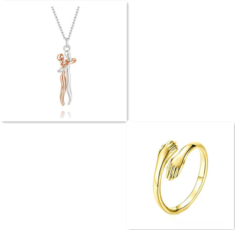 Love Hug Necklace, Unisex Men/Women Couple Jewellery