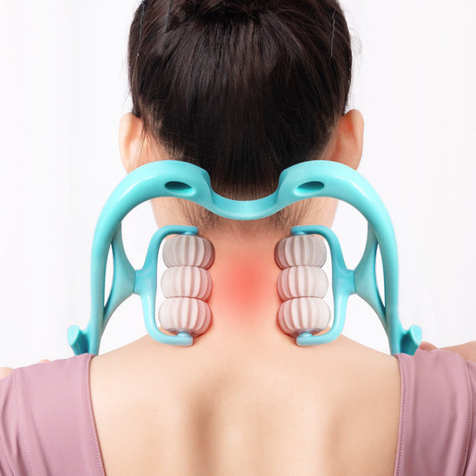 Multifunctional Massage Tool, Manual Six-wheel Neck Massager