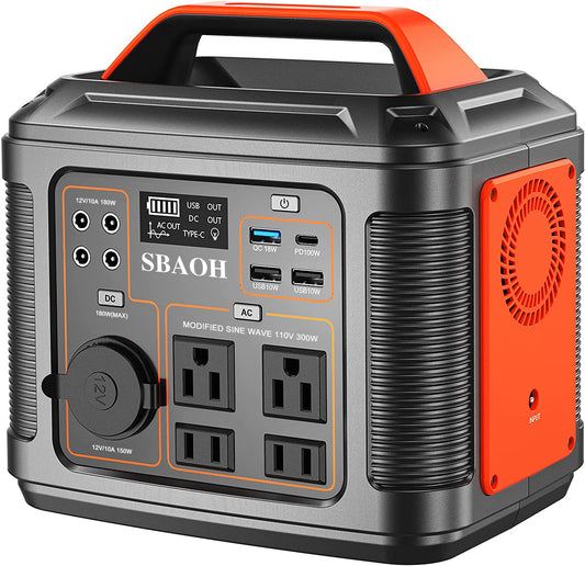 US Plug Portable Power Station P302, 300W 296Wh Backup Lithium Battery, Solar Generator For Home And Outdoor, Emergency Power Supply