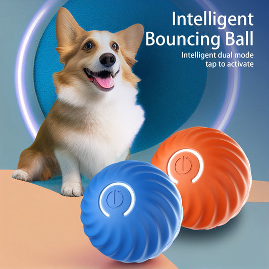 Interactive Bouncing Ball For Dogs, Automatic Smart Toy, Self-moving Rotating Stimulating Pet Entertainment, Noise-Reducing Urchin Cover ,USB Rechargeable Dog Toy, Dog Electric Interactive Toy