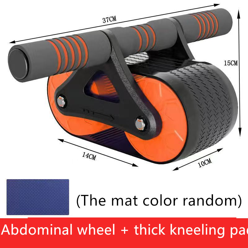 Gym Double Wheel Abdominal Exerciser, Women/Men Automatic Rebound Wheel Roller Waist