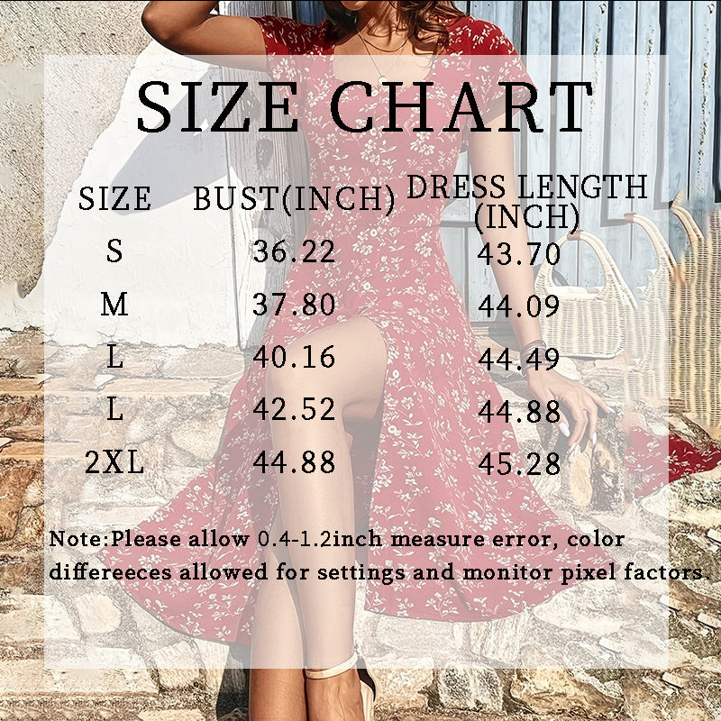 Women Summer Floral Print Maxi Dress , Women Button Up Split Long Flowy Bohemian Beach Party Dresses