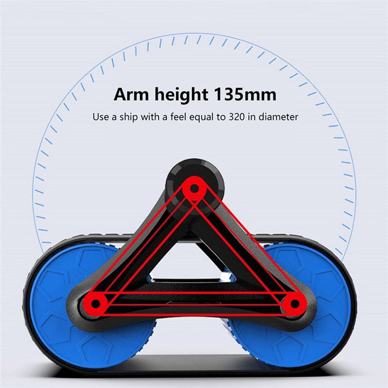 Gym Double Wheel Abdominal Exerciser, Women/Men Automatic Rebound Wheel Roller Waist