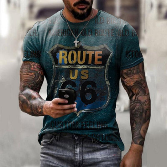 Retro Short Sleeve Men, Oversize Clothes, Summer T-shirt