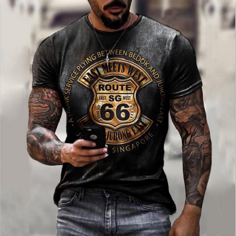 Retro Short Sleeve Men, Oversize Clothes, Summer T-shirt