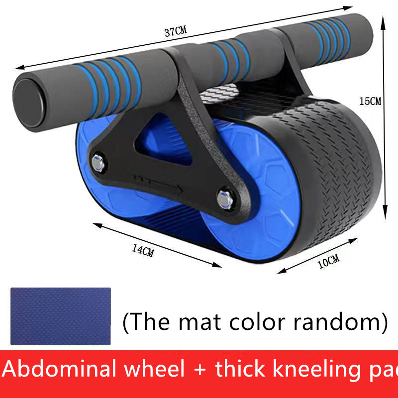 Gym Double Wheel Abdominal Exerciser, Women/Men Automatic Rebound Wheel Roller Waist