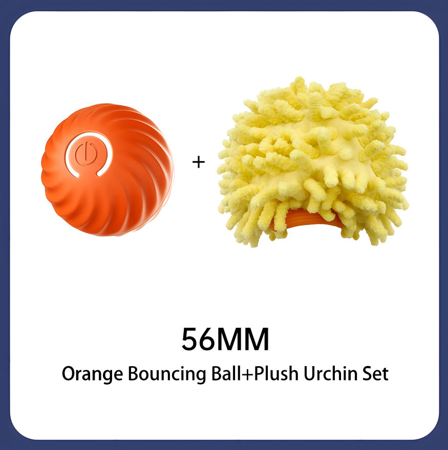 Interactive Bouncing Ball For Dogs, Automatic Smart Toy, Self-moving Rotating Stimulating Pet Entertainment, Noise-Reducing Urchin Cover ,USB Rechargeable Dog Toy, Dog Electric Interactive Toy
