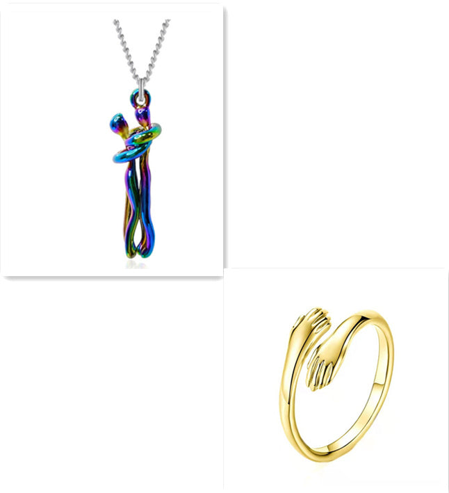 Love Hug Necklace, Unisex Men/Women Couple Jewellery