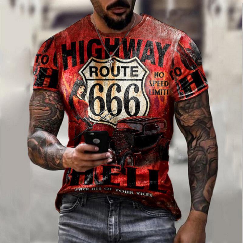 Retro Short Sleeve Men, Oversize Clothes, Summer T-shirt