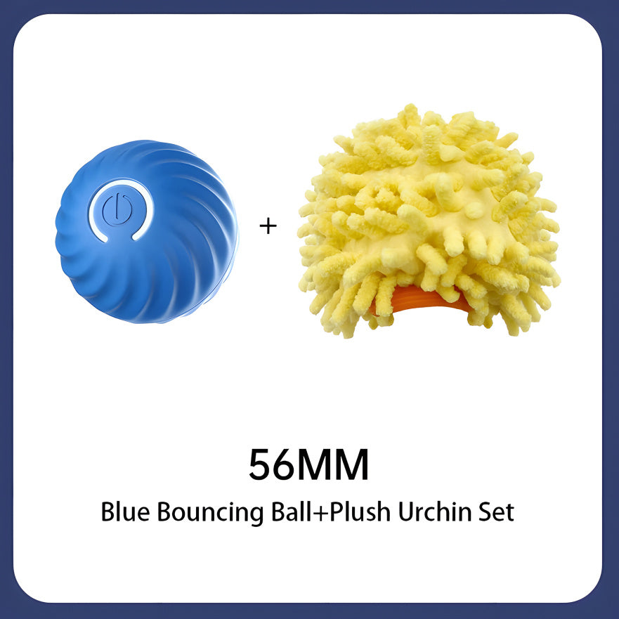 Interactive Bouncing Ball For Dogs, Automatic Smart Toy, Self-moving Rotating Stimulating Pet Entertainment, Noise-Reducing Urchin Cover ,USB Rechargeable Dog Toy, Dog Electric Interactive Toy